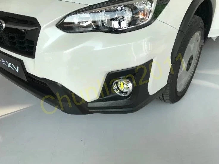 Front Fog Light Cover Round Trim for Subaru XV 2018-2020 2 x ABS Chrome