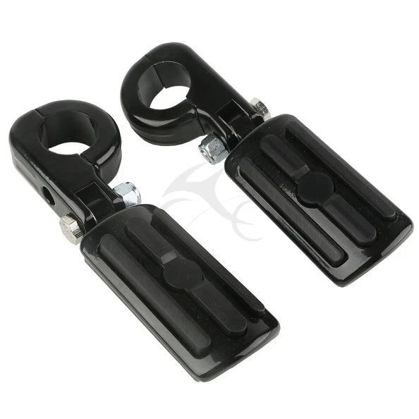 32mm Black Highway Engine Guard Bar Foot Pegs for Harley Dyna
