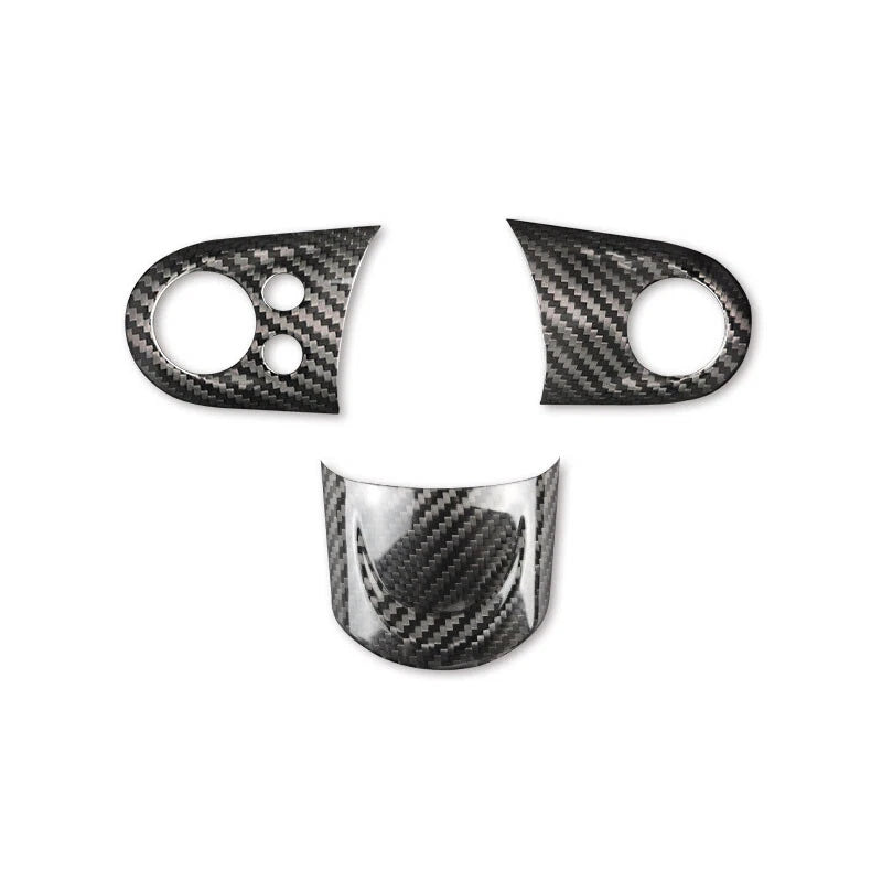 Carbon Fiber Center Steering Wheel Media Cover Trim Fit For Mini Cooper R55 R56