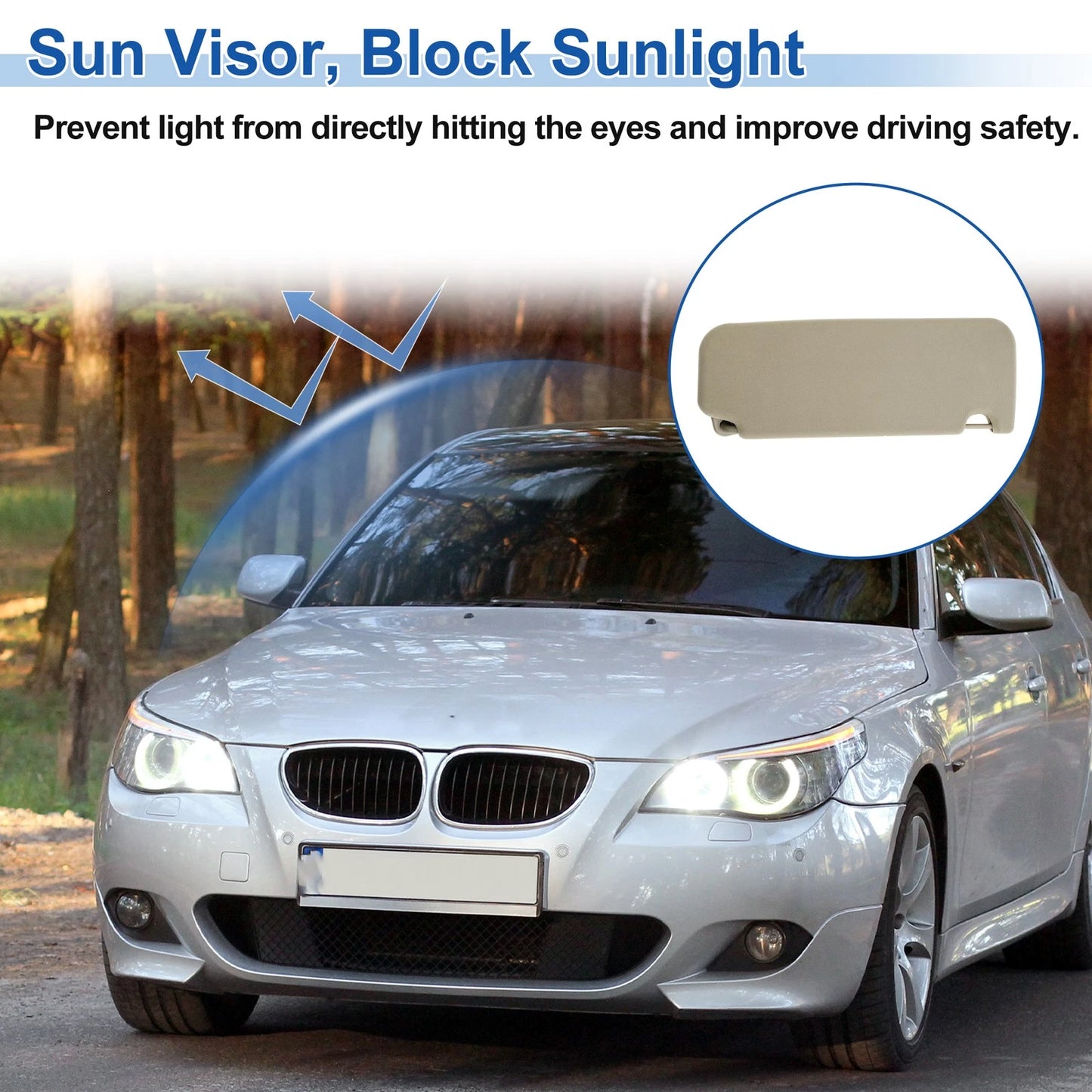 Left Side Sun Visor for BMW 5 Series F10 Sedan (2011-2017) Beige