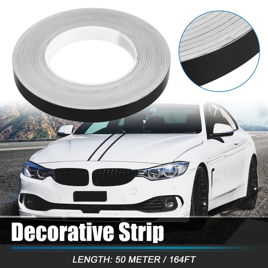 0.6in Width 164ft Length Decorative Strips Waterproof Black for Car Motorcycle