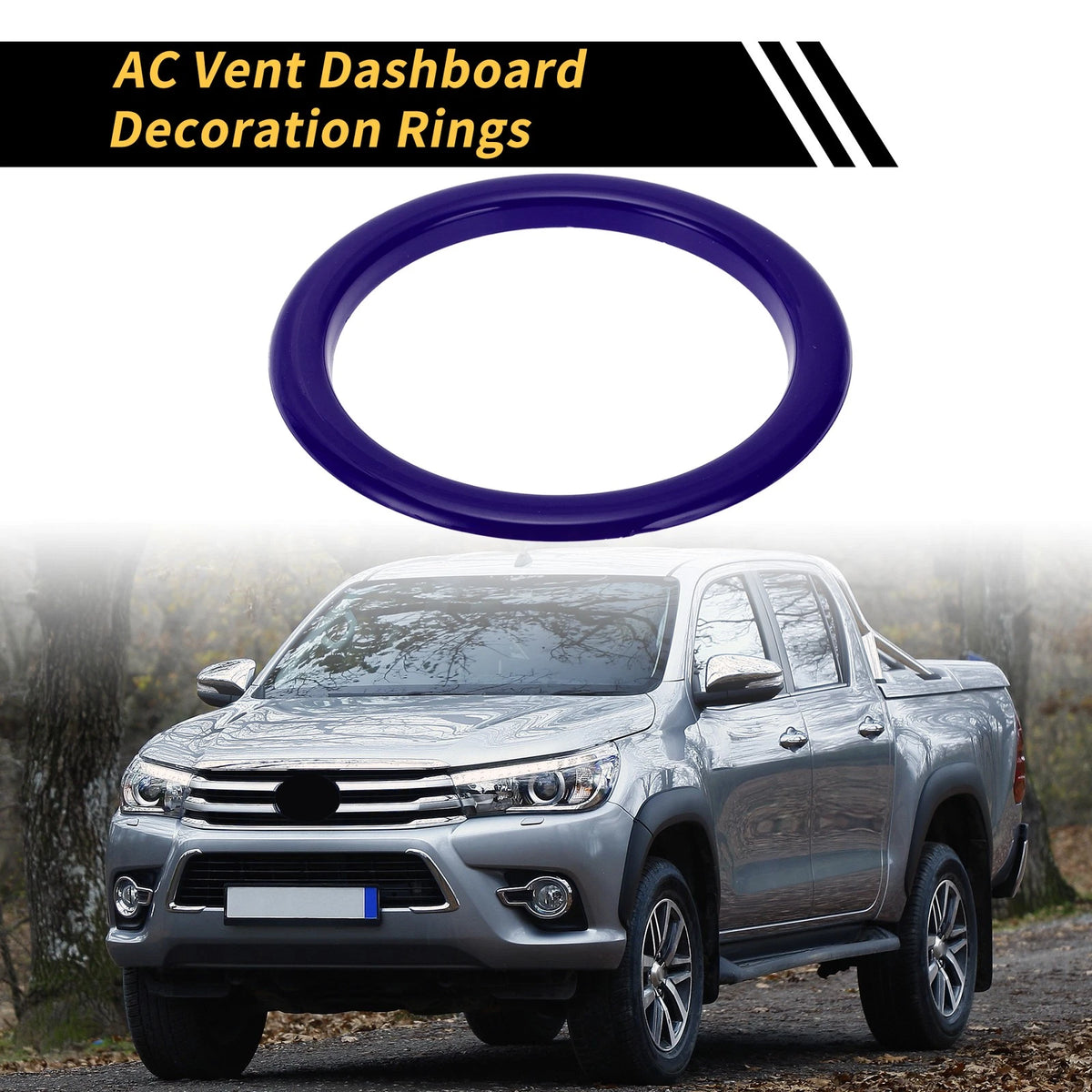Blue AC Vent Dashboard Decoration Rings for Toyota Tundra (2014-2021) 4 Pcs