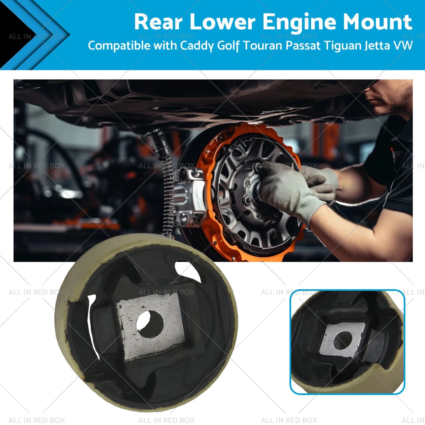 Rear Lower Engine Mount for VW Jetta, Caddy, Golf, Touran, Passat, Tiguan (2006-2023)