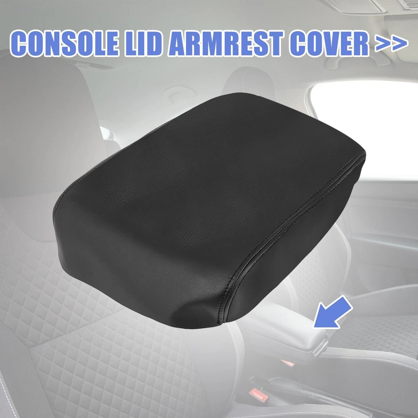 Microfiber Leather Center Console Lid Armrest Cover for Honda Pilot (09-15)
