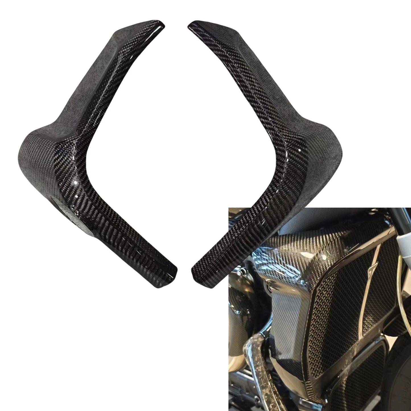 Upper Radiator Cowl 1 Pair for Triumph Rocket (2020-2022) Carbon Fiber