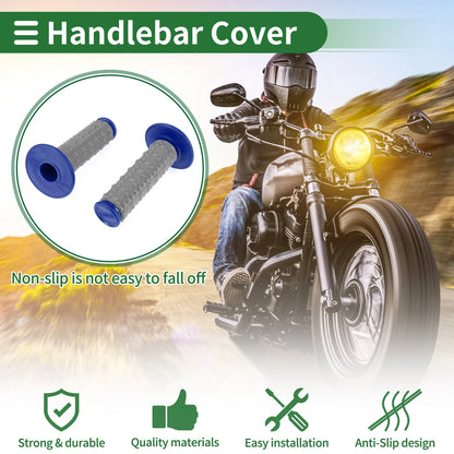 7/8 22mm Hand Grips for Motorcycle Handlebar Rubber Blue