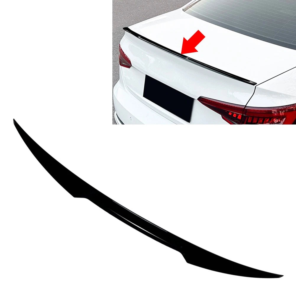 Glossy Black Rear Trunk Wing Spoiler for Audi A4 S4 B9 Sedan (2017-2024)
