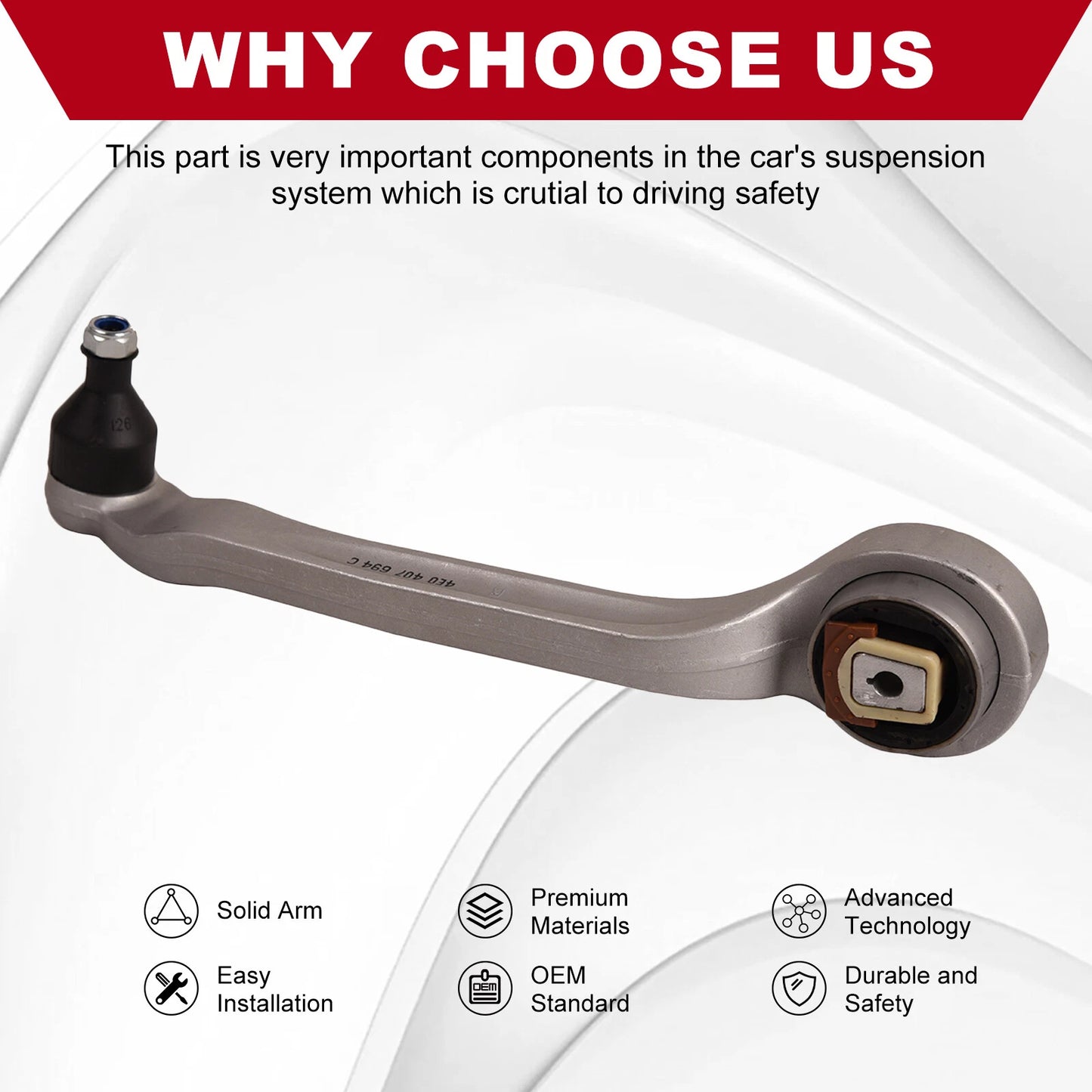Front Right Track Control Arm for Audi A8 4E2, 4E8 3.0i, 3.2i (2003-2009)