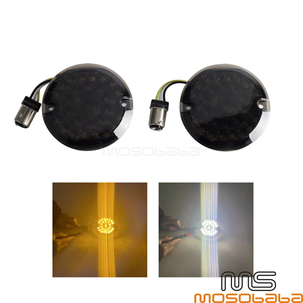 Integrated LED Lens Cover Front Turn Signal Light for Harley FLHT FLHR FLSTN