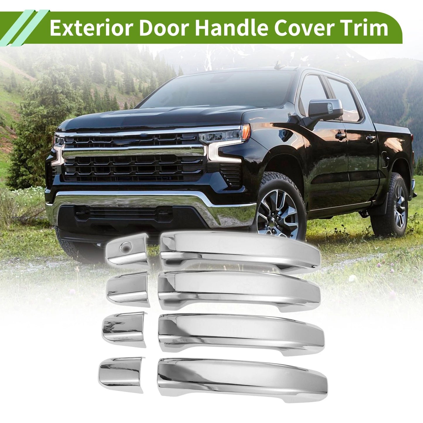 Exterior Door Handle Cover Trim for Chevy Silverado 1500 (2020-2022)