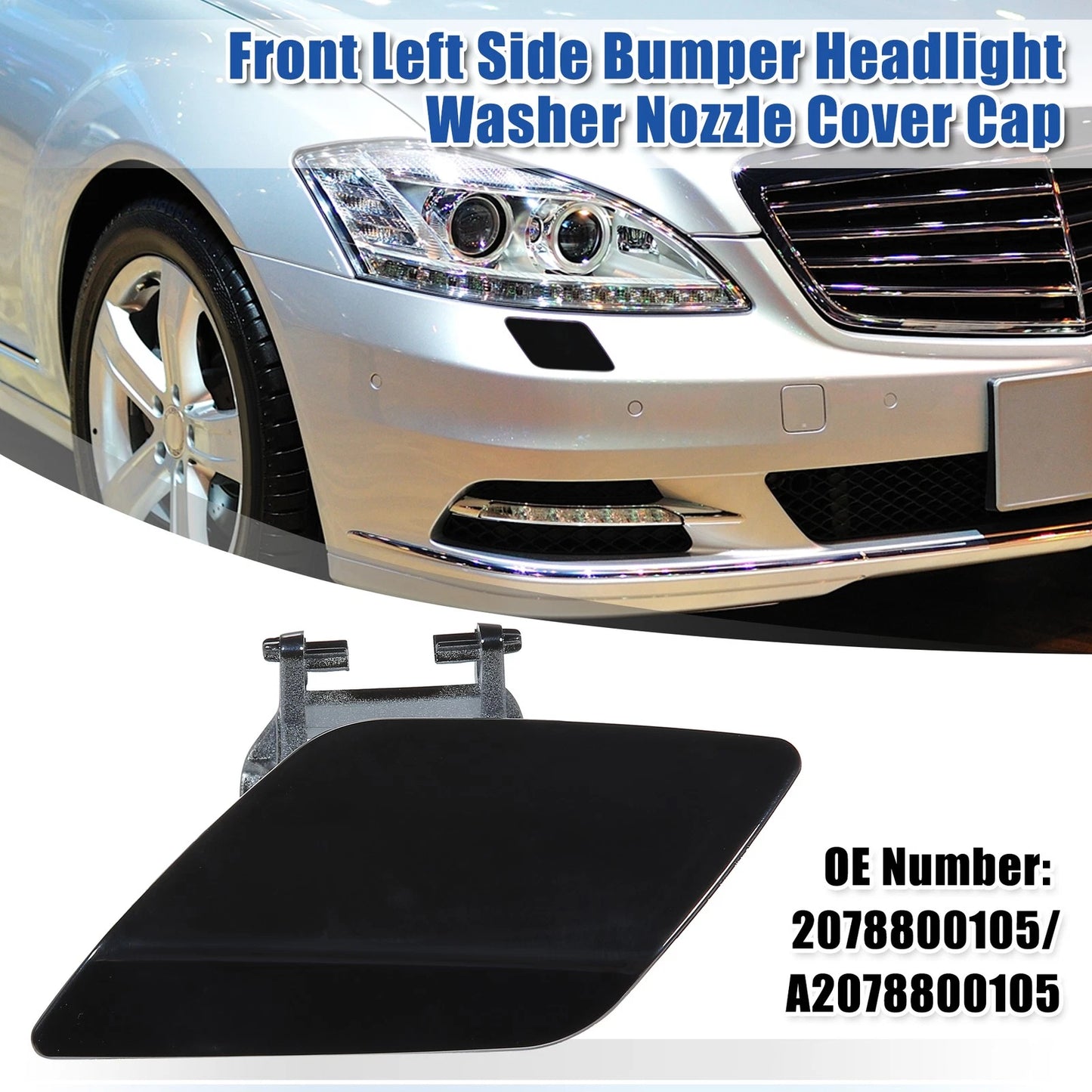 Bumper Washer Nozzle Cover for Mercedes-Benz E550 (2007-2009) Black