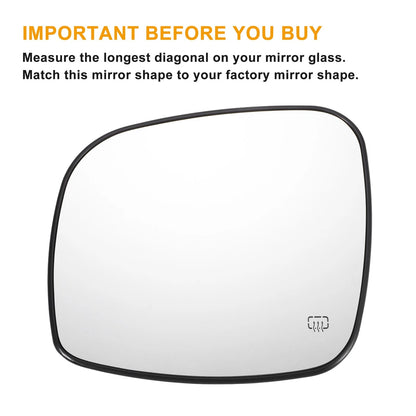 Left & Right White Mirror Glass with Back Heated for Chrysler & Dodge