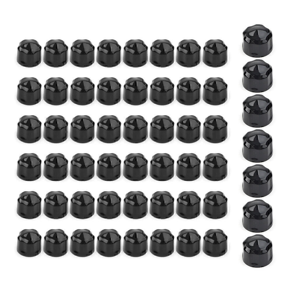 Black Engine Bolt Cap Set for Harley Road King Electra Glide (1999-2016)