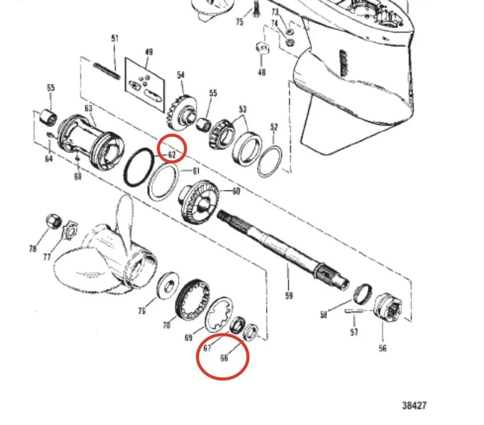 Mercury Gearcase Lower Unit Seal Kit for 30-125 HP 2/4-Stroke (3/4-CYL)
