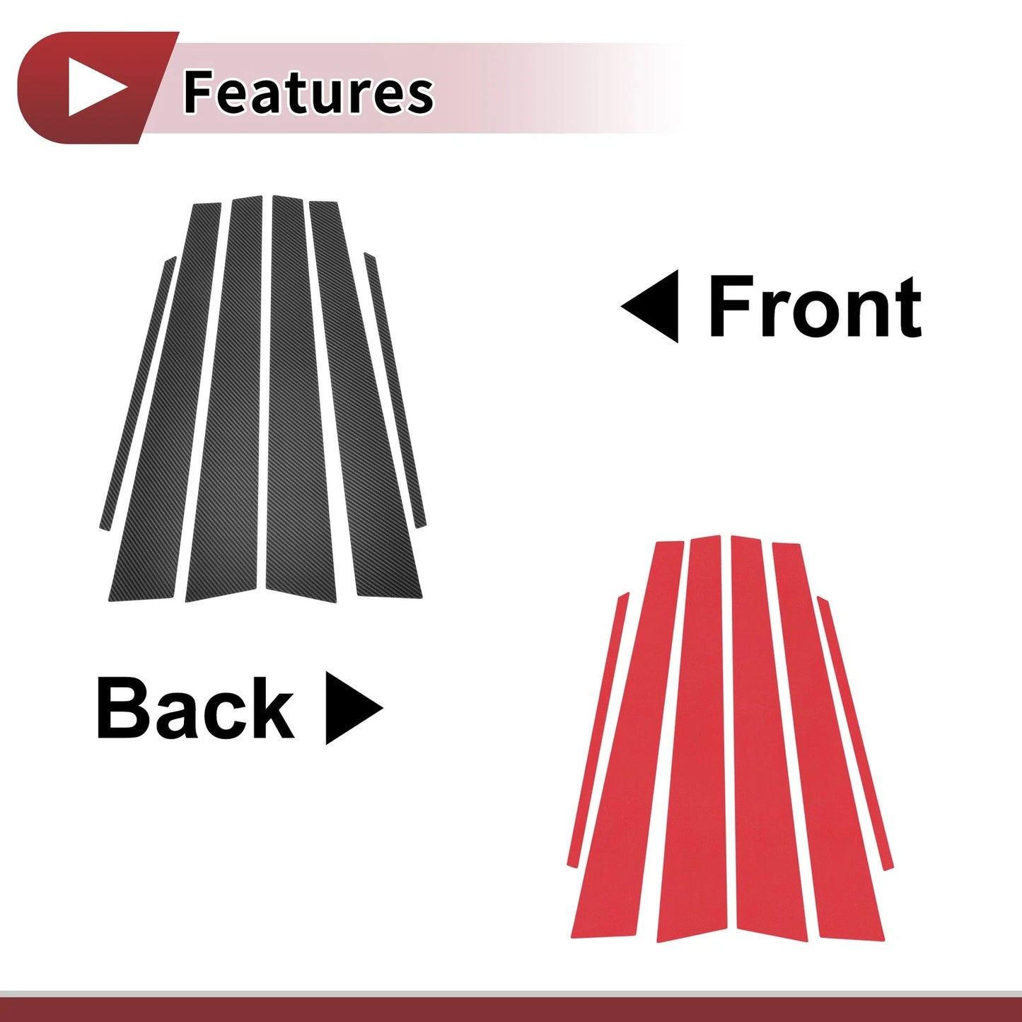 6 Pcs Carbon Fiber Car Door Pillar Window Trim for Toyota Corolla (1998-2002)