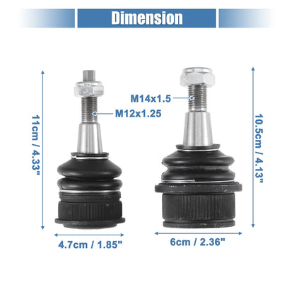 4 x Front Upper Lower Ball Joints for Jeep Commander (2006-2010)