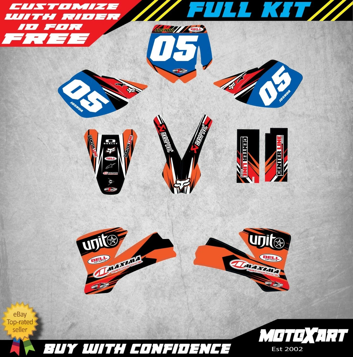 KTM 50 Custom Graphics Full Kit Digger Style Sticker (2002-2008)