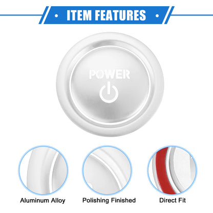 2 x Engine Start Ignition Button Covers for Toyota Sienna (2022-2023) Silver Tone