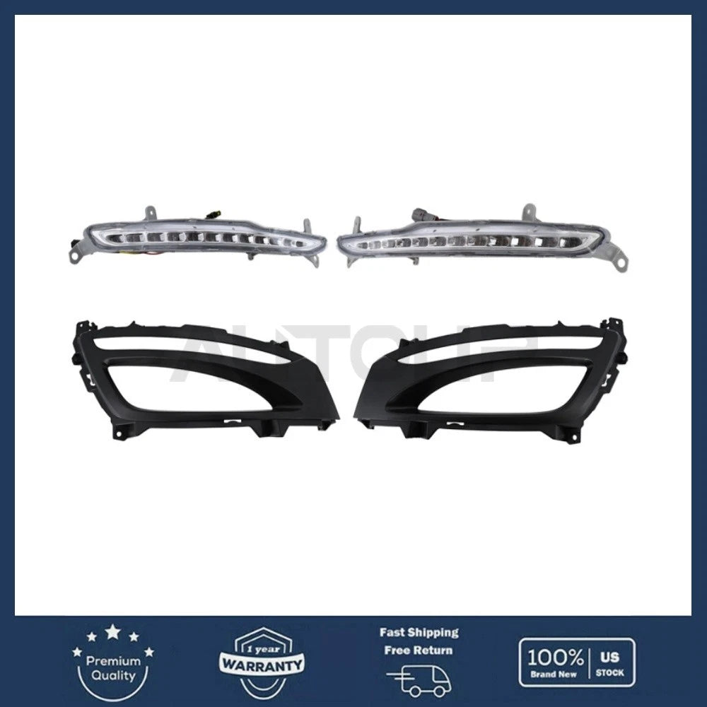 2 x Fog Lights Bezel with LED DRL for Kia Optima (2011–2013)