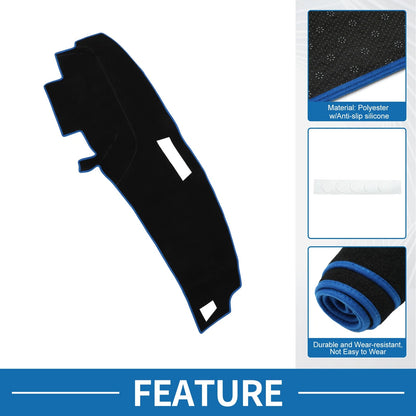 Dashboard Cover Mat for Ford Ranger 1989-1994 Sun Protector Pad Black Blue