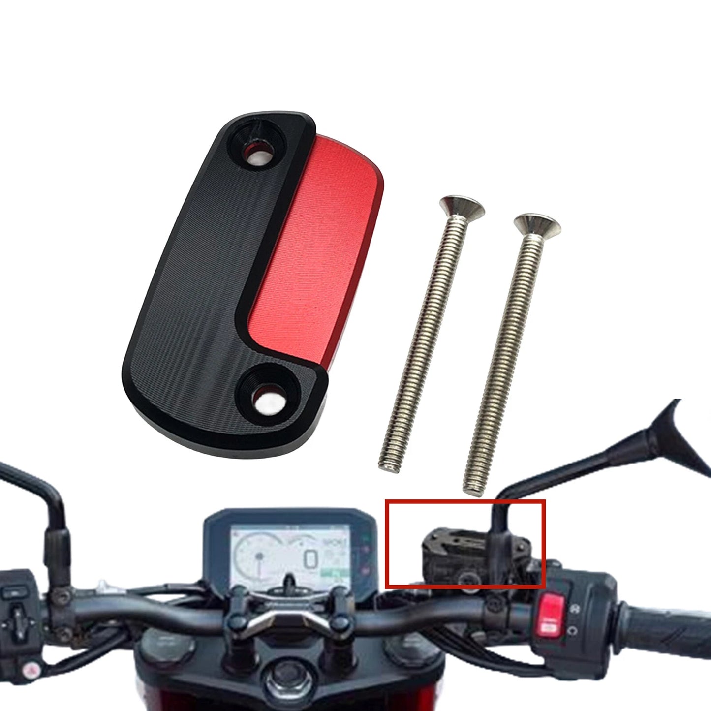 Rear Brake Fluid Reservoir Cap Cover Red for Honda CB300R CB250R CB150R (18-23)