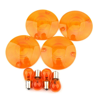 4 x Turn Signal Light Amber Lens Covers for Harley Davidson Road King (1994-2010)