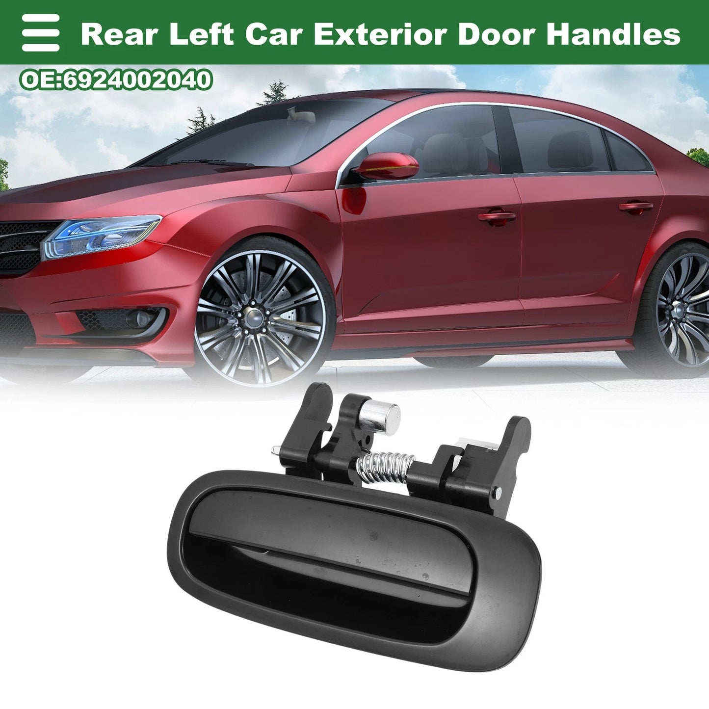 Rear Left Door Handle for Toyota Corolla (1998-2002) Black