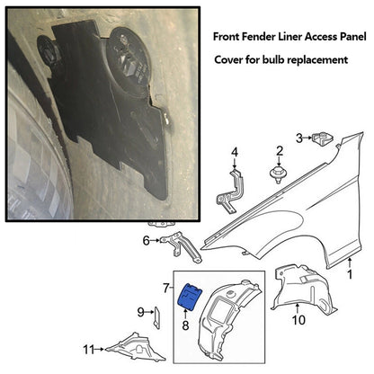 Front Right Fender Liner Access Cover for BMW E82 E88 E90 E91 325i (2007-2013)