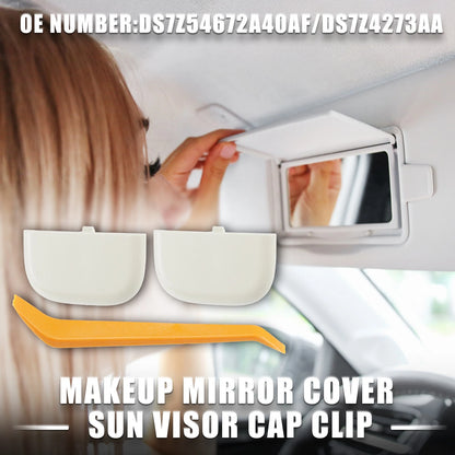 Makeup Mirror Cover Sun Visor Cap Clip for Ford (2015-2023) - 1 x Set