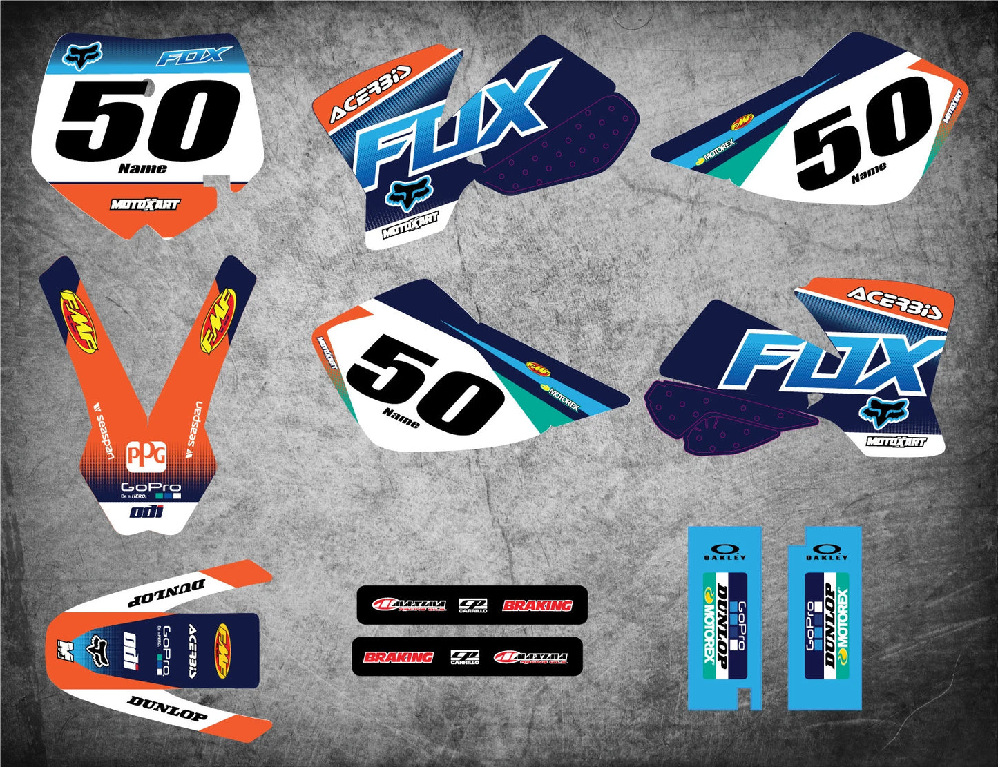 Custom Graphics Full Kit for KTM 50 (2002-2008) FOXY STYLE Stickers