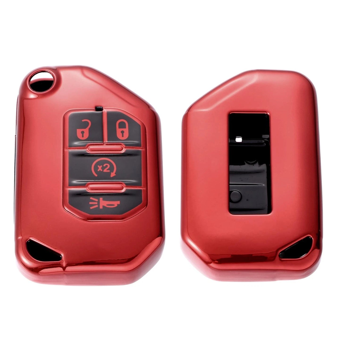 TPU Key Fob Cover Case for Jeep Wrangler JL Gladiator JT Rubicon (2018-2021)