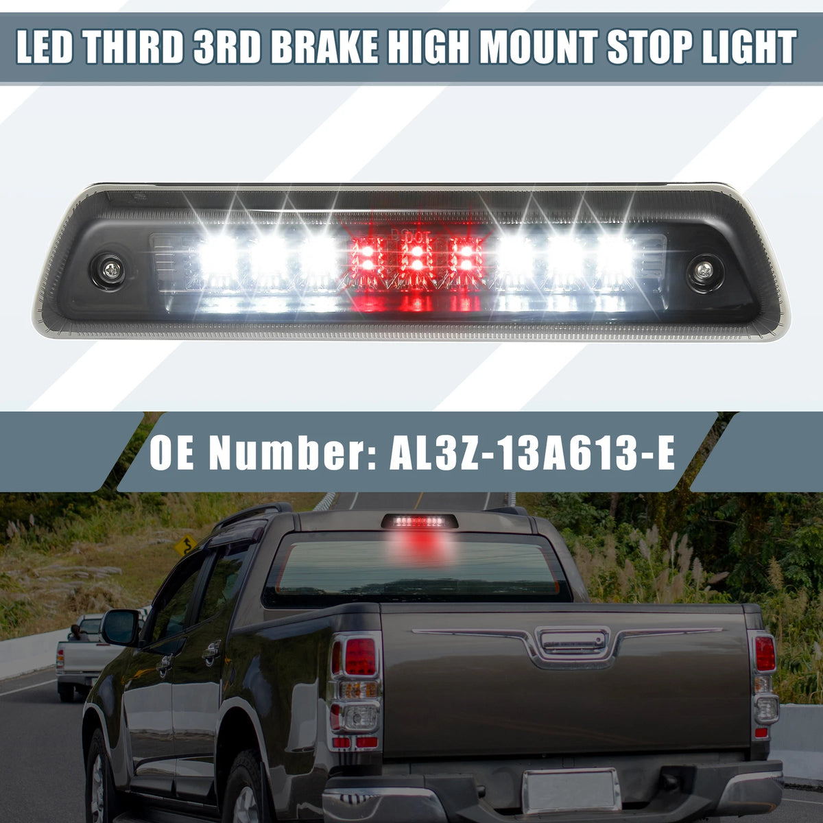 Stop Light for Ford F-150 2009-2014 Chrome Tone Housing Smoked Lens