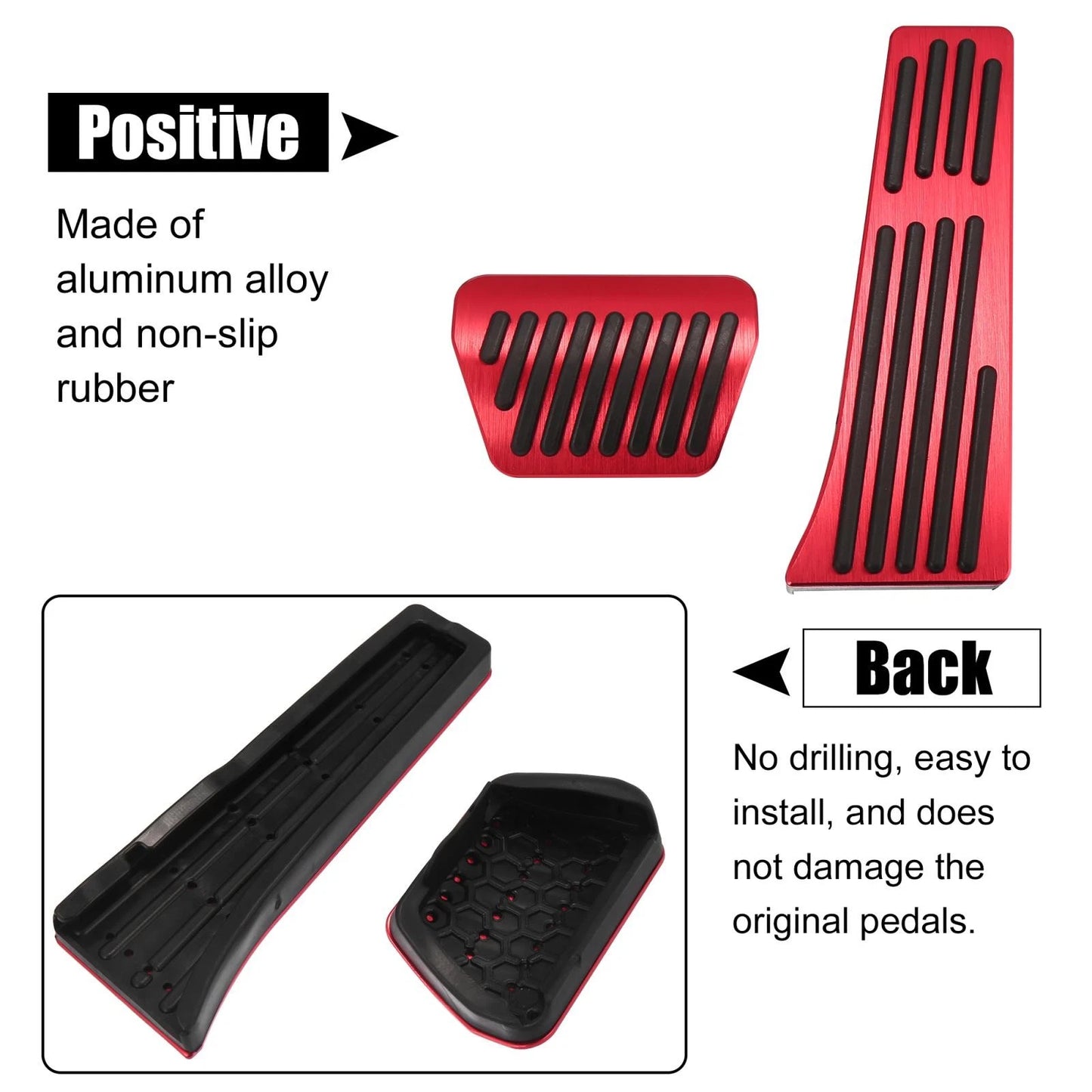Red Brake Gas Accelerator Pedal Covers for BMW X3 X4 X5 X6 X7 (2004-2023)