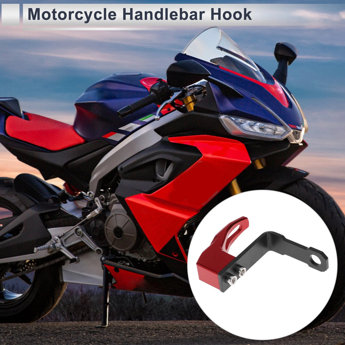 Square Aluminum Alloy Motorcycle Hanging Hook / 1 x Red 83mm Length for Motorcycle