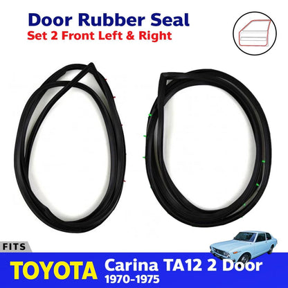 Door Rubber Seal Weatherstrip Front FL+FR Fits Toyota Carina TA12 2D 1970-75 D05
