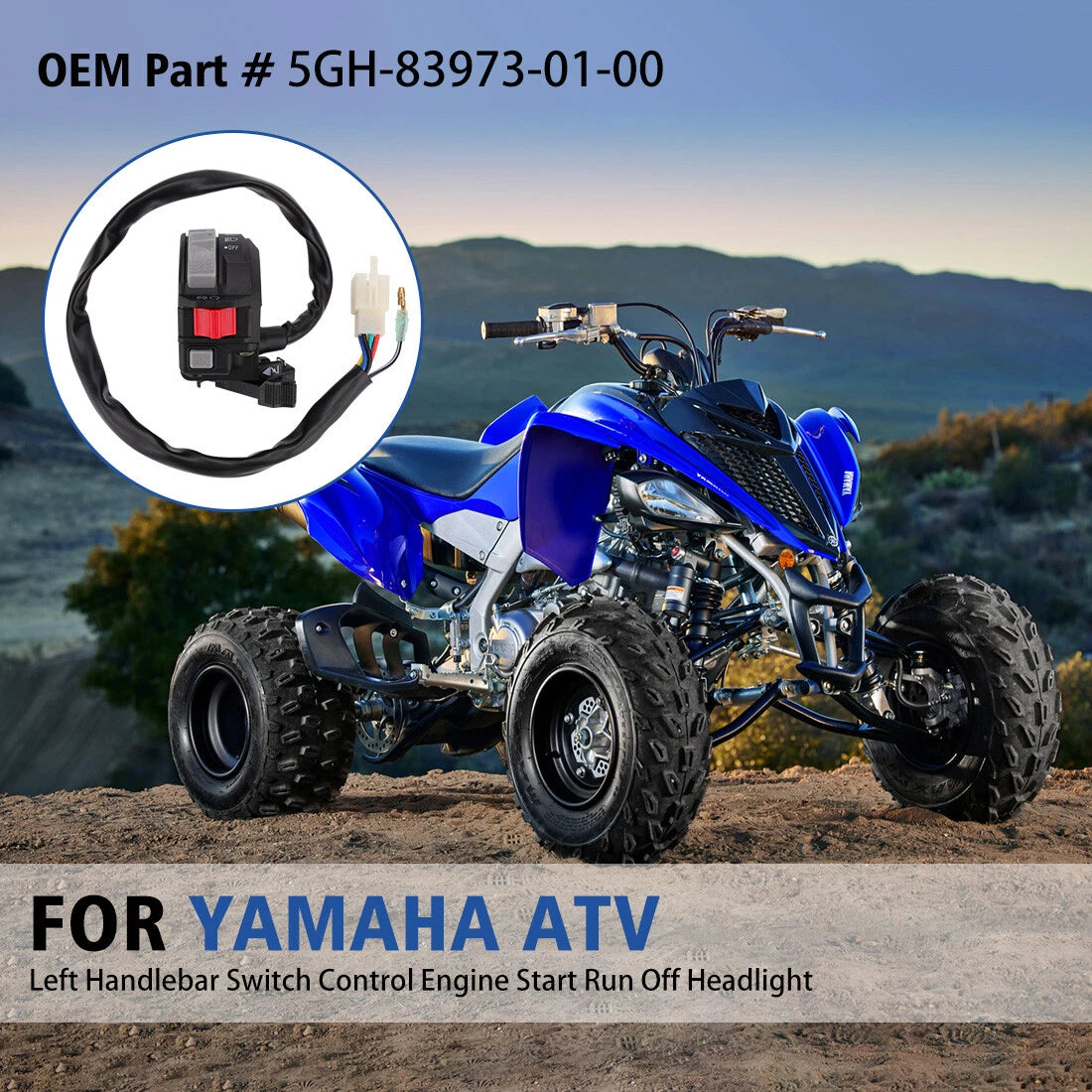 Left Handlebar Start/Stop Switch for Yamaha Grizzly 400 YFM400 (2000-2000)