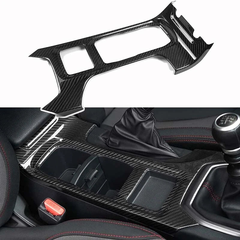 Real Carbon Fiber Gear Shift Panel Cup Cover Trim for Subaru WRX / STI 2022-2023