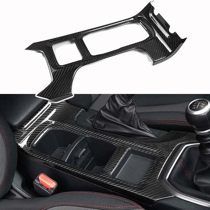 Real Carbon Fiber Gear Shift Panel Cup Cover Trim for Subaru WRX / STI 2022-2023