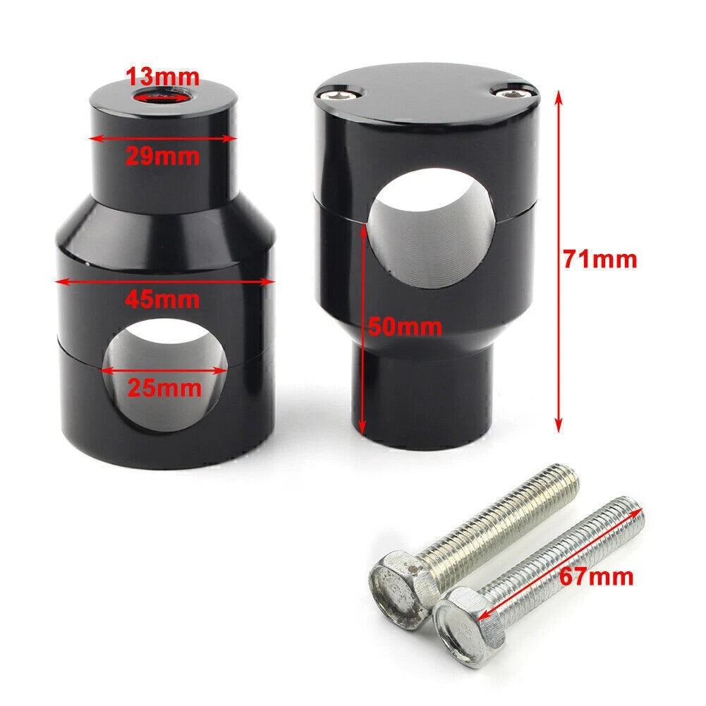 1" Motorcycle Handlebar Mount Adapter Risers Clamp for Harley Honda