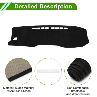 Dashboard Cover Mat for Toyota Hilux Gun125 2017-2020 Sun Protector Black