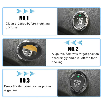 Engine Start Stop Button Cover Kit for Ford F-150 (2016-2021) Black