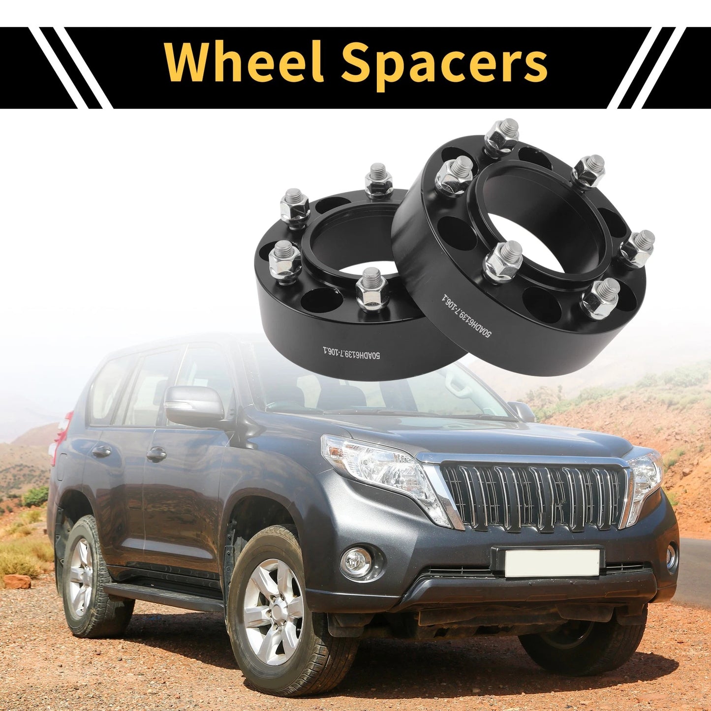 2 x 6x139.7mm Wheel Spacers 108mm M12x1.5 for Toyota Land Cruiser