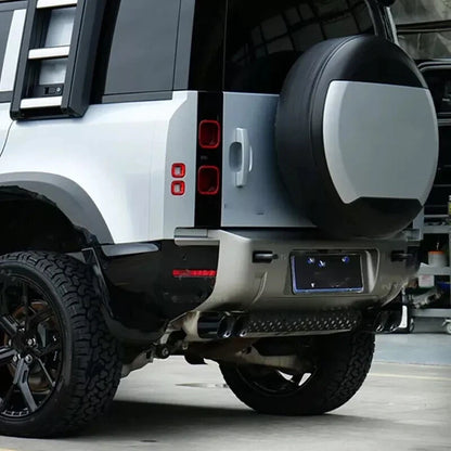 Square Exhaust Pipe for Defender 90 110 130 2020-2024 - 1 Pair Black Tailpipe