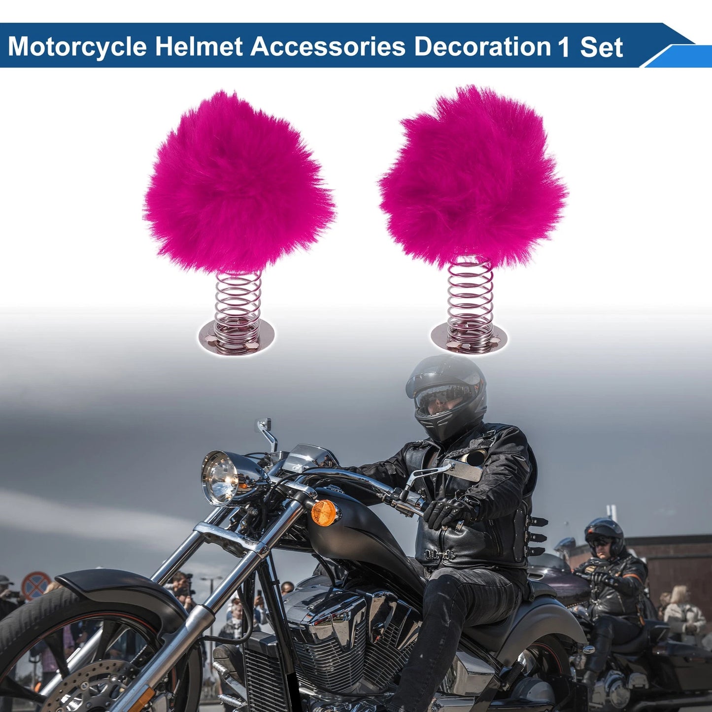 2 x Rose Red Plush Iron Motorcycle Helmet Accessories Decoration for Motorcycle