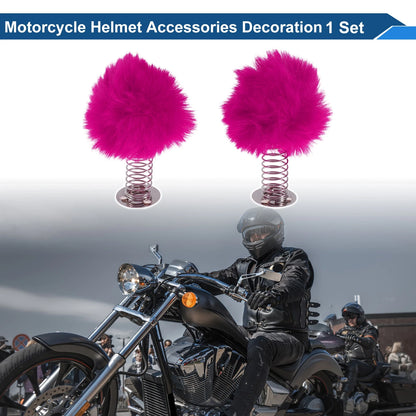 2 x Rose Red Plush Iron Motorcycle Helmet Accessories Decoration for Motorcycle