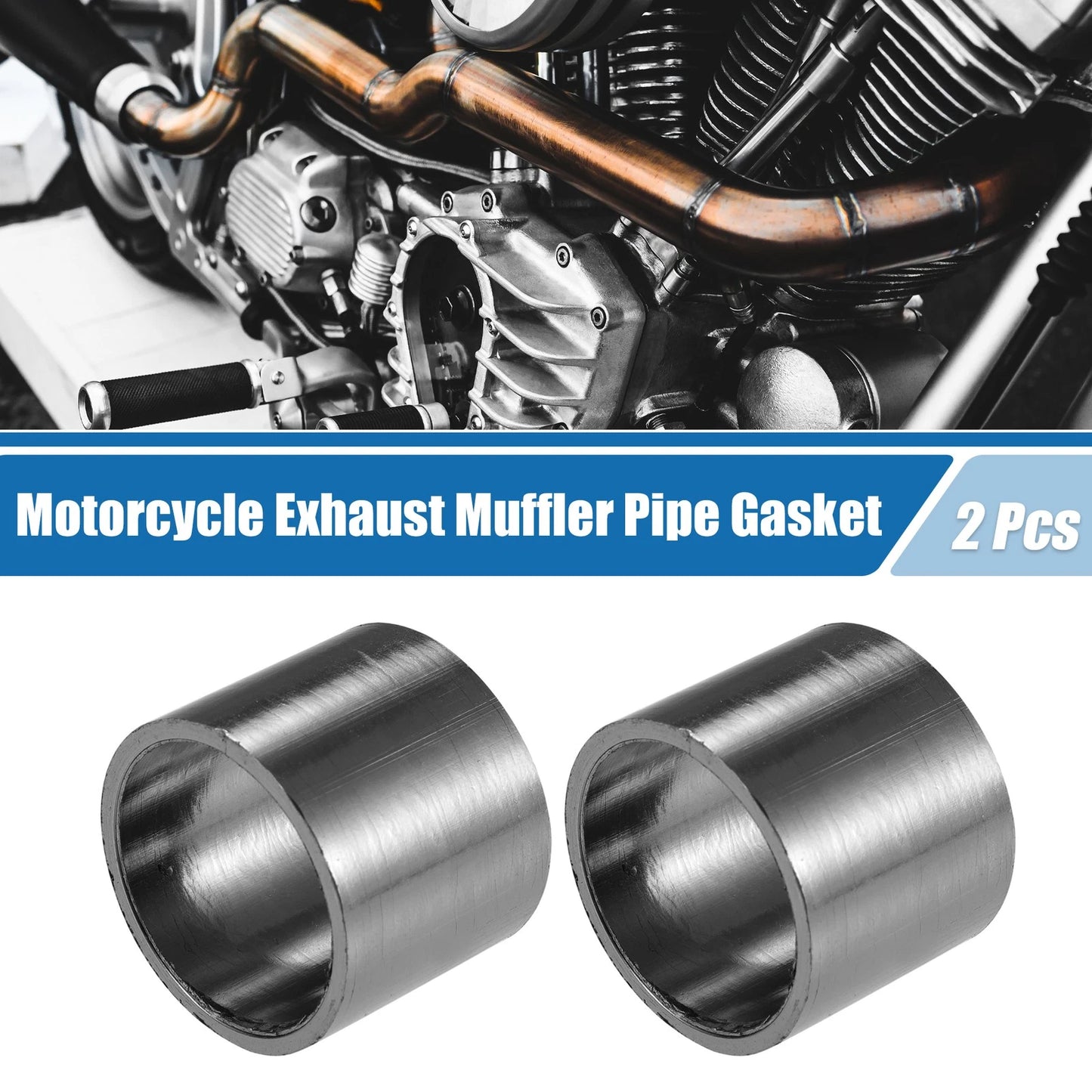 2 x Motorcycle Exhaust Muffler Pipe Gasket 41mm OD Seal Silencer Connector