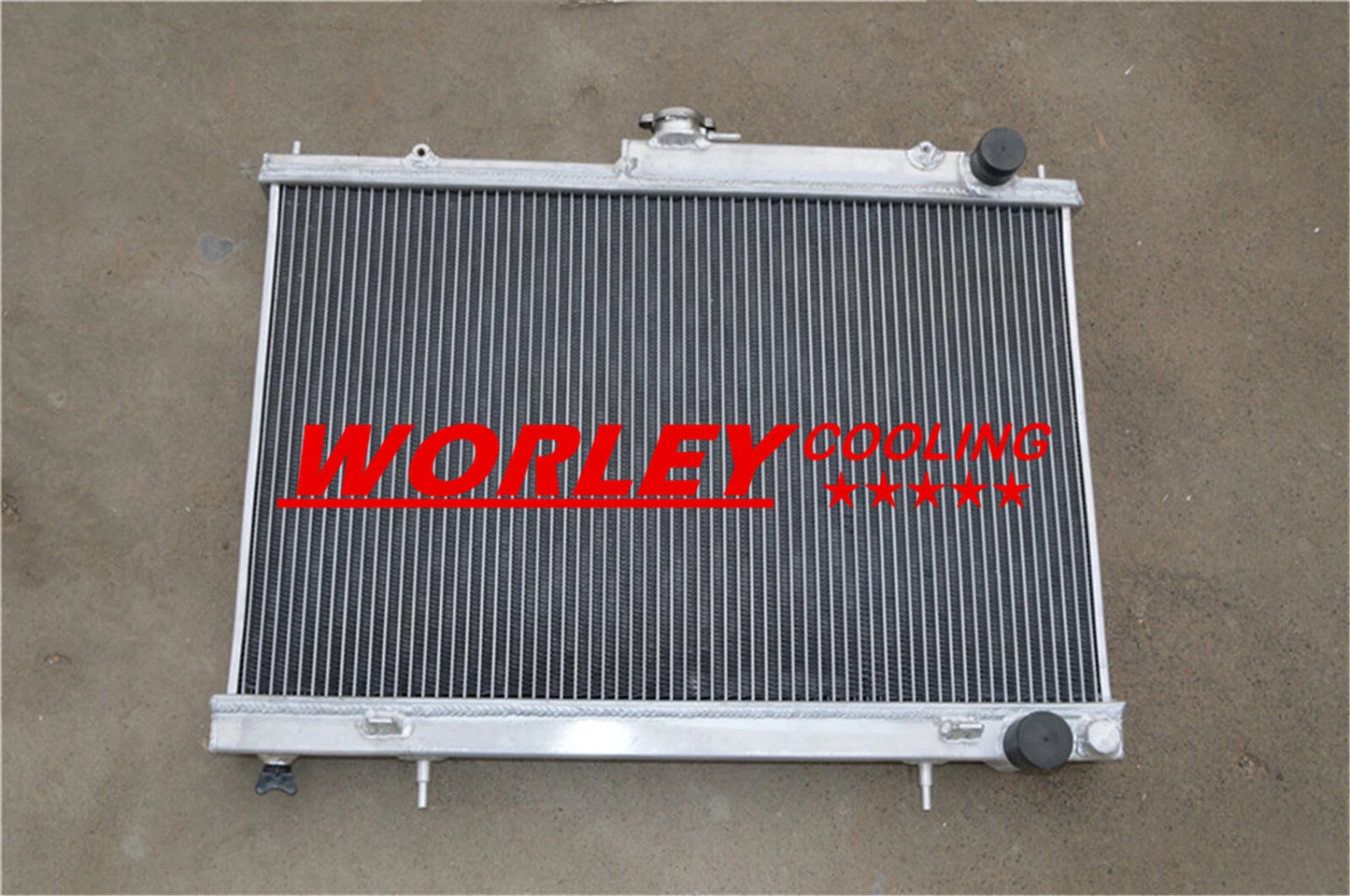 42MM Aluminum Radiator + Fan Shroud + 2 Fans for Nissan Skyline R33 R34 (1995-2002)