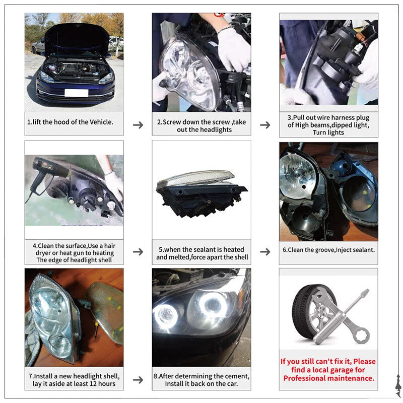 Right Headlight Lens Cover for Mercedes Benz C-Class W203 (2001-2007)