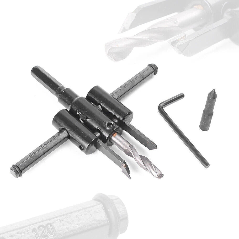 30mm-120mm Adjustable Metal Wood Circle Hole Saw Drill Bit Cutter for DIY