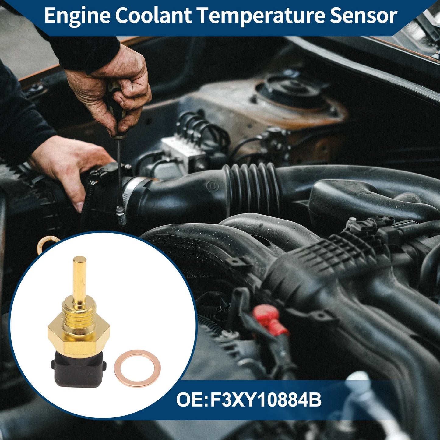 Engine Coolant Temperature Sensor for Ford (F3XY10884B)